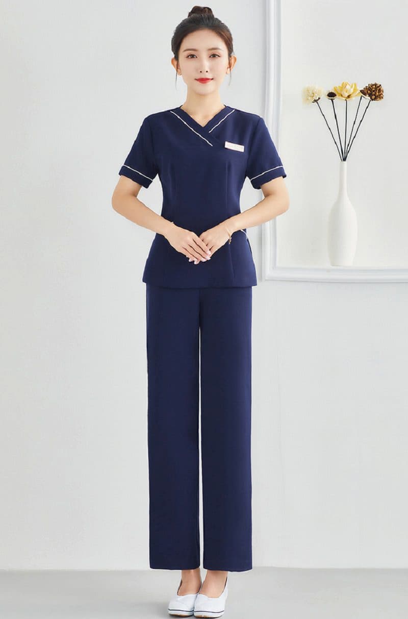 Mẫu đồng phục Spa áo ngắn tay và quần dài&nbsp;