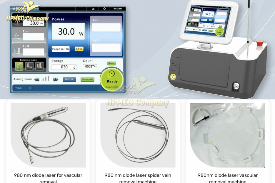 máy điều trị giãn mao mạch laser 980nm hpmed