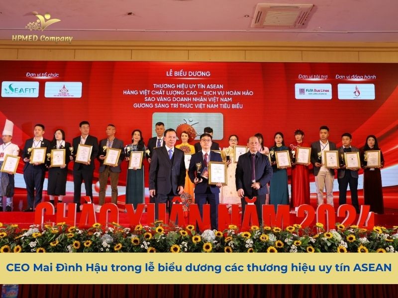 HPMED - Cung cấp giải pháp làm đẹp toàn diện hàng đầu Việt Nam 5 CEO Mai Đình Hậu trong lễ biểu dương các thương hiệu uy tín ASEAN