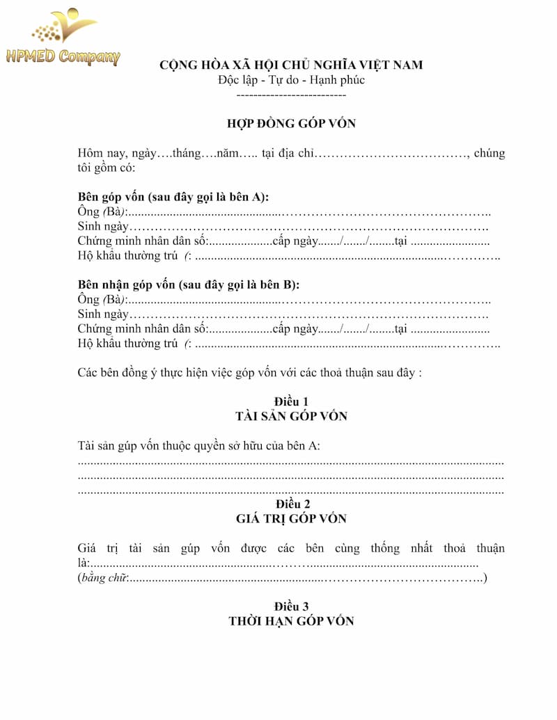 mẫu hợp đồng góp vốn kinh doanh Spa mẫu hợp đồng góp vốn kinh doanh Spa