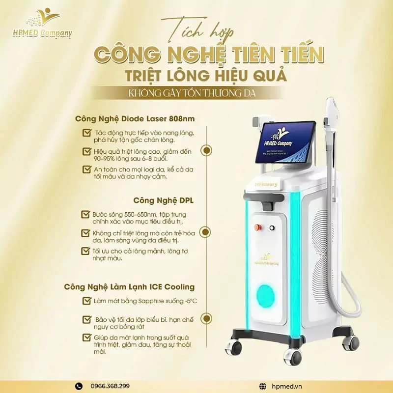 Máy Triệt Lông Diode Laser Cao Cấp