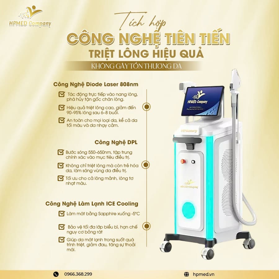 Máy Triệt Lông HPLUXURY 💎 Bước Tiến Mới Của Công Nghệ AI Trong Thẩm Mỹ Hiện Đại 7 Máy Triệt Lông Lạnh HPLUXURY